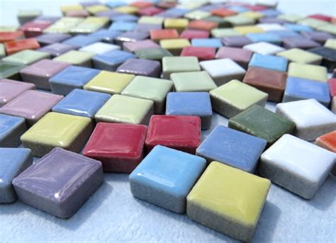 Tiny Square Mosaic Tiles In Assorted Colors 38 Inch Ceramic 1 Pound