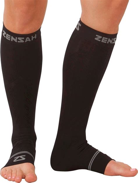 Zensah Ankle Calf Compression Sleeves Toeless Socks For Circulation Swelling For