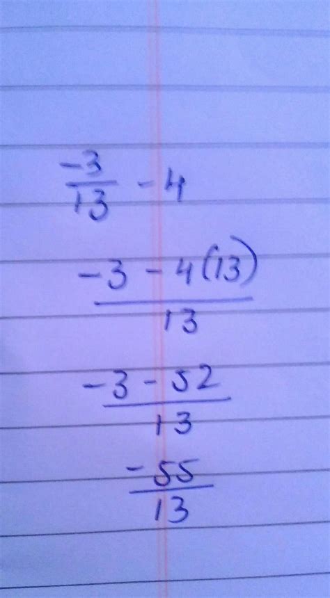 Subtract:4 from - 3/13 - Brainly.in