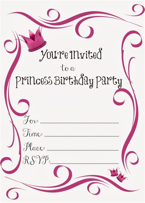 Printable Party Invitations Free Girl
