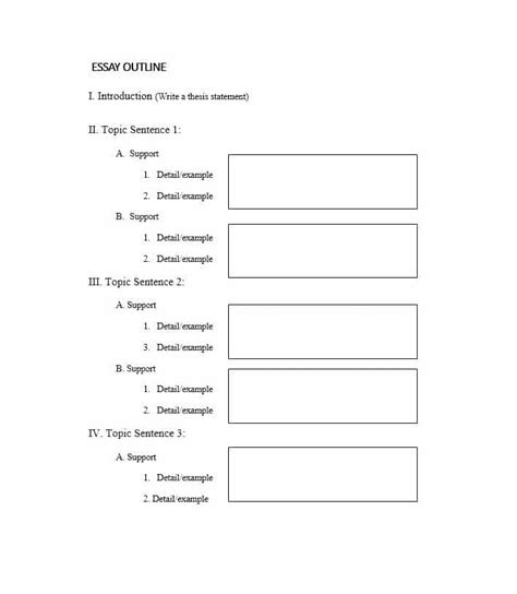 This will assist in moving orderly throughout the essay and reduce the chances of forgetting a point. Essay Outline Template | IPASPHOTO