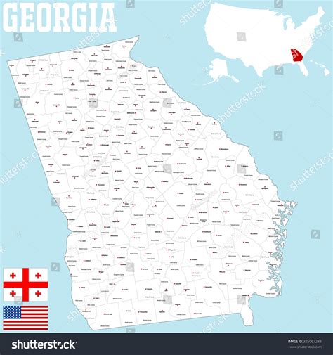 A Large And Detailed Map Of The State Of Georgia With All
