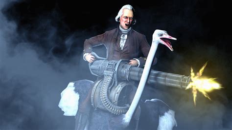 George Washington Shooting A Minigun On An Ostrich By Boznean On Deviantart