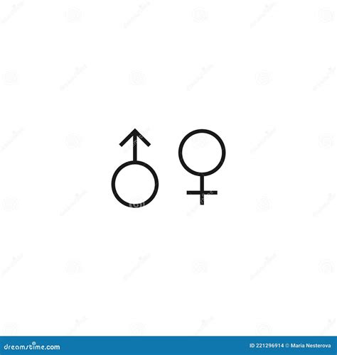 Relationship Psychology Logo Black Female And Male Gender Sign Stock
