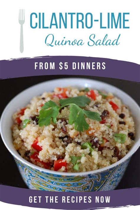 Cilantro Lime Quinoa Dinners Budget Recipes Meal Plans Freezer