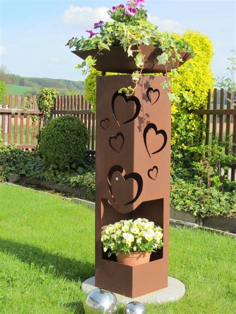 Maybe you would like to learn more about one of these? 4Eck Säule HERZ Neu Rost Edelrost Gartendeko Stele Rost ...