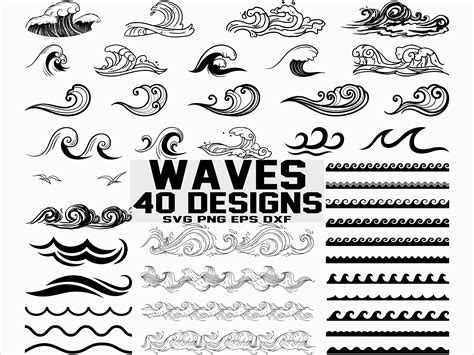 Wave Svg Bundle Wave Svg Wave Clipart Wave Cut Files For Etsy Italia