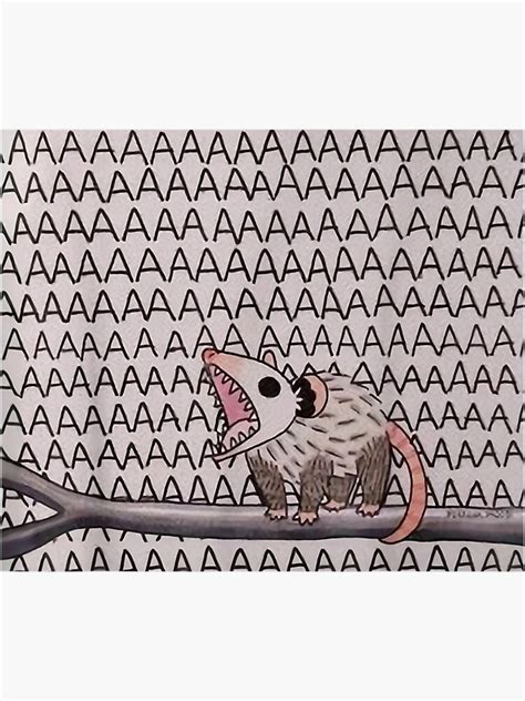 Screaming Possum Aaaaaa Cute Funny Opossum Meme Men Sticker For Sale