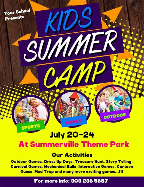 Summer Camp Poster Template Summer Camps For Kids Summer Kids