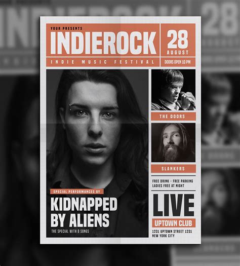 Indie Rock Newspaper Style Flyer On Behance