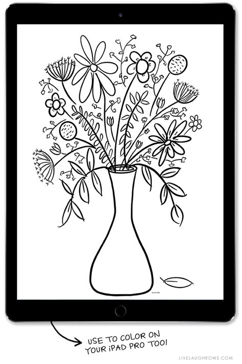 Brush your stress away with relaxing coloring pages and let your creativity run free. Free Printable Coloring Page | Floral Bouquet - Live Laugh ...