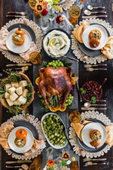 Thanksgiving Table with Food - Celebrations at Home