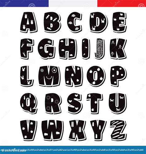 French Alphabet Cartoon Vector 63566031