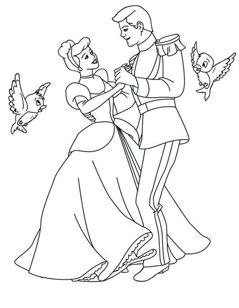 Basically it involves taking a disney coloring page and using inspiration from an existing painting to color it in. Cinderella And Prince Charming Coloring Pages | Cinderella ...