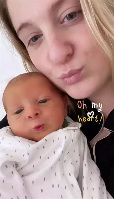 Meghan Trainor Puckers Up With Nine Day Old Son Riley For Adorable New