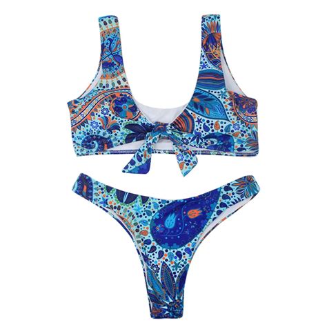 Womens Swimming Suit Swimsuit Bather Women Bikini Set Print Swimsuit