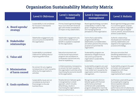 The Maturity Matrix As A Tool For Change Sustainsucce