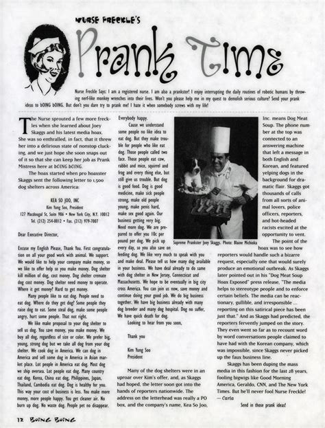 Nurse Freckles Prank Time Boing Boing October 1994 Joey Skaggs