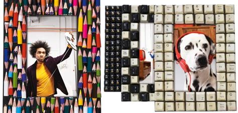 Recycled Pencil And Keyboard Photo Frames By Kare