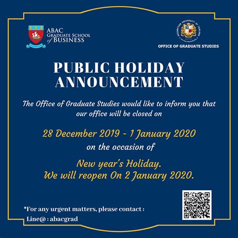 Announcement On Public Holiday