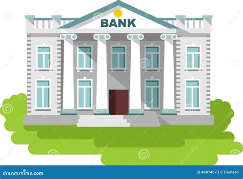Bank Building In Flat Style Stock Vector Image 49874673