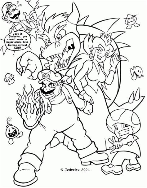 Super paper mario coloring pages. Super Mario Bros Drawings - Coloring Home