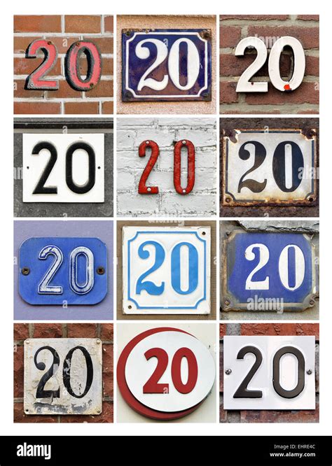 Número 20 Collage De Veinte Números De Casa Fotografía De Stock Alamy