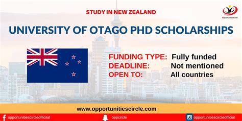 University Of Otago Phd Scholarships 2024 In New Zealand Fully Funded