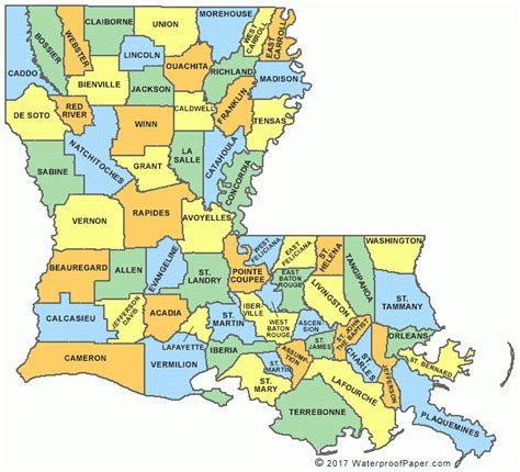 Printable Map Of Louisiana Printable Map Of The United States