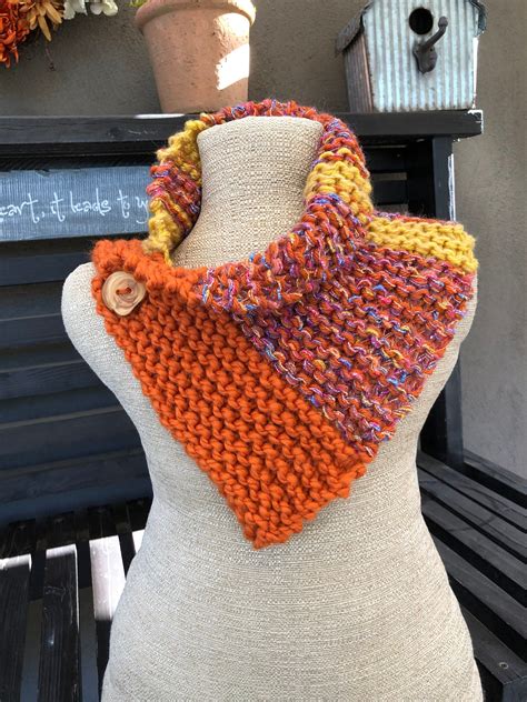 Hand Knit Cowl Hand Knit Scarf Hand Knit Infinity Hand | Etsy in 2020 | Hand knit cowl, Hand 