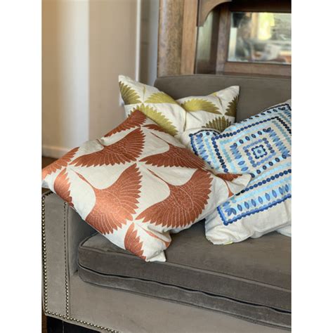 Trina Turk Residential Cranes Embroidered Linen Throw Pillow Wayfair