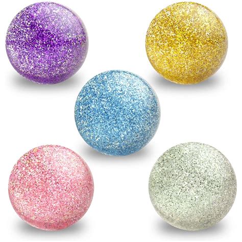 Bouncy Balls Rubber Balls For Kids Glitter Bounce Balls 5 Pcs