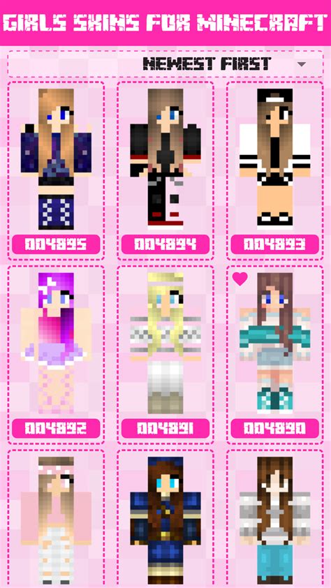 Girls Skins For Minecraft Pe Browse More Than 4890 Girls Skins And