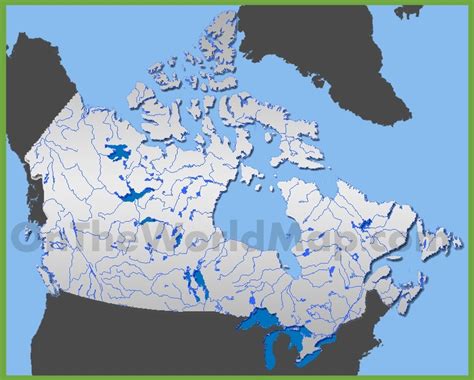 Canada Map Lakes And Rivers United States Map