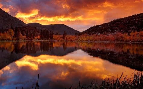 Autumn Sunset Over Lake Wallpapers Wallpaper Cave