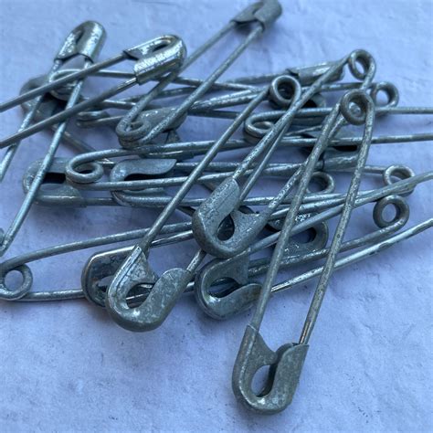 Antique Nickel Brass Horse Blanket Pin One Oxidized Vintage Large