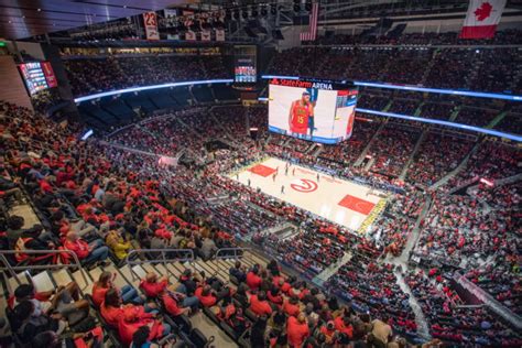 Atlanta hawks suite parking is located in the diamond deck garage which is connected to the state farm arena. Samsung Brightens Up Atlanta Hawks' State Farm Arena with ...