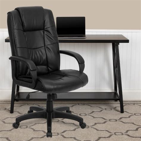 Flash Furniture High Back Leather Swivel Executive Office Chair With