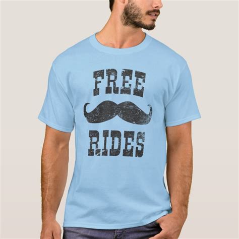 Vintage Free Mustache Rides T Shirt Zazzle