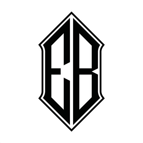 Monograma Del Logotipo Eb Con Forma De Escudo Y Plantilla De Dise O De Esquema Icono Vectorial
