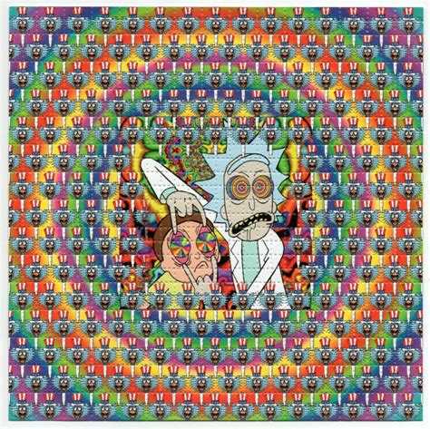 Rick And Morty Tripping Out Blotter Art Perforated Sheet Paper