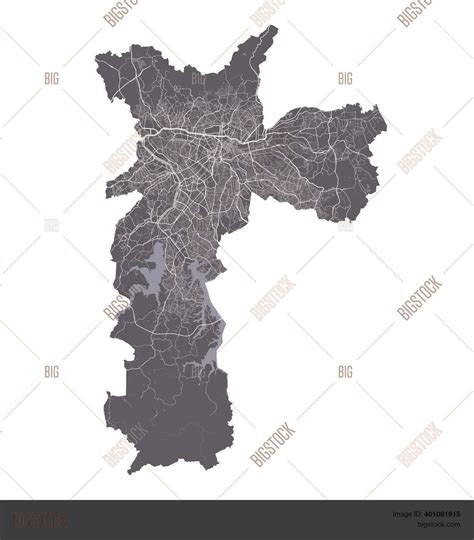 Sao Paulo Map Vector Photo Free Trial Bigstock