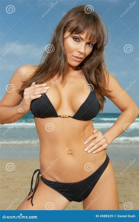 Girl In Black Bikini Stock Image Image Of Woman Rest