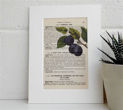 Botanical Image Print Antique Book Page Picture Plum Image Etsy