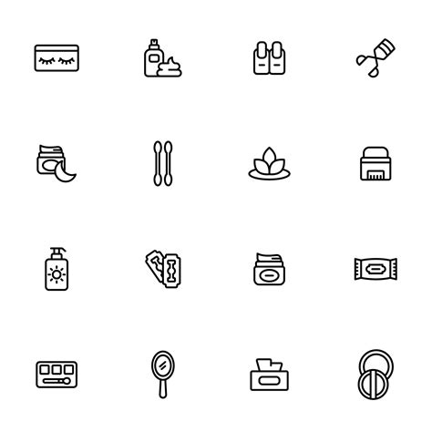 32 Beauty Line Icons