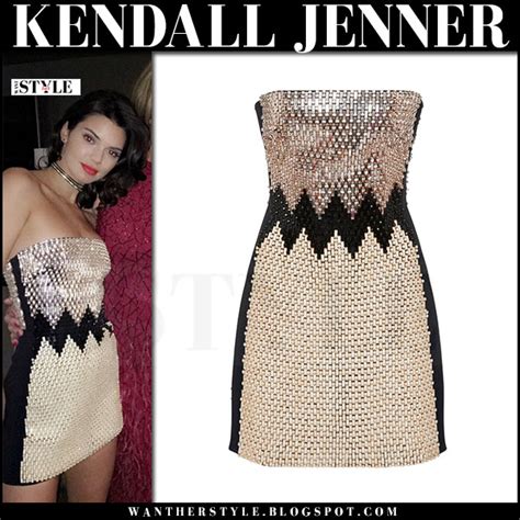 Kendall Jenner In Sequin Strapless Mini Dress At Christmas Party 2016