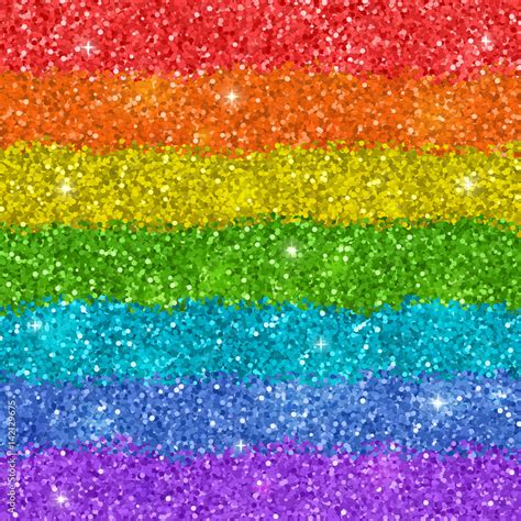 Rainbow Background With Shiny Glitter Texture Vector Stock Vector