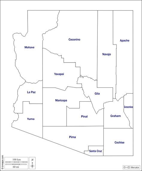 Arizona Free Map Free Blank Map Free Outline Map Free Base Map