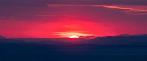 Sunset Wallpaper 4k Hills Red Sky Horizon Dawn 5k Nature 1523 Images