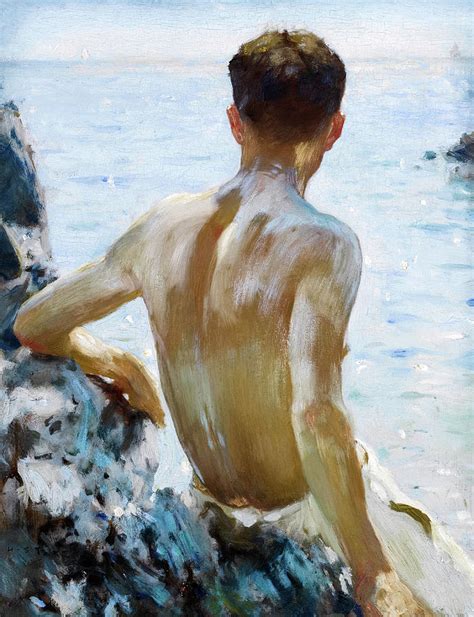 Beach Study Painting By Henry Scott Tuke Fine Art America